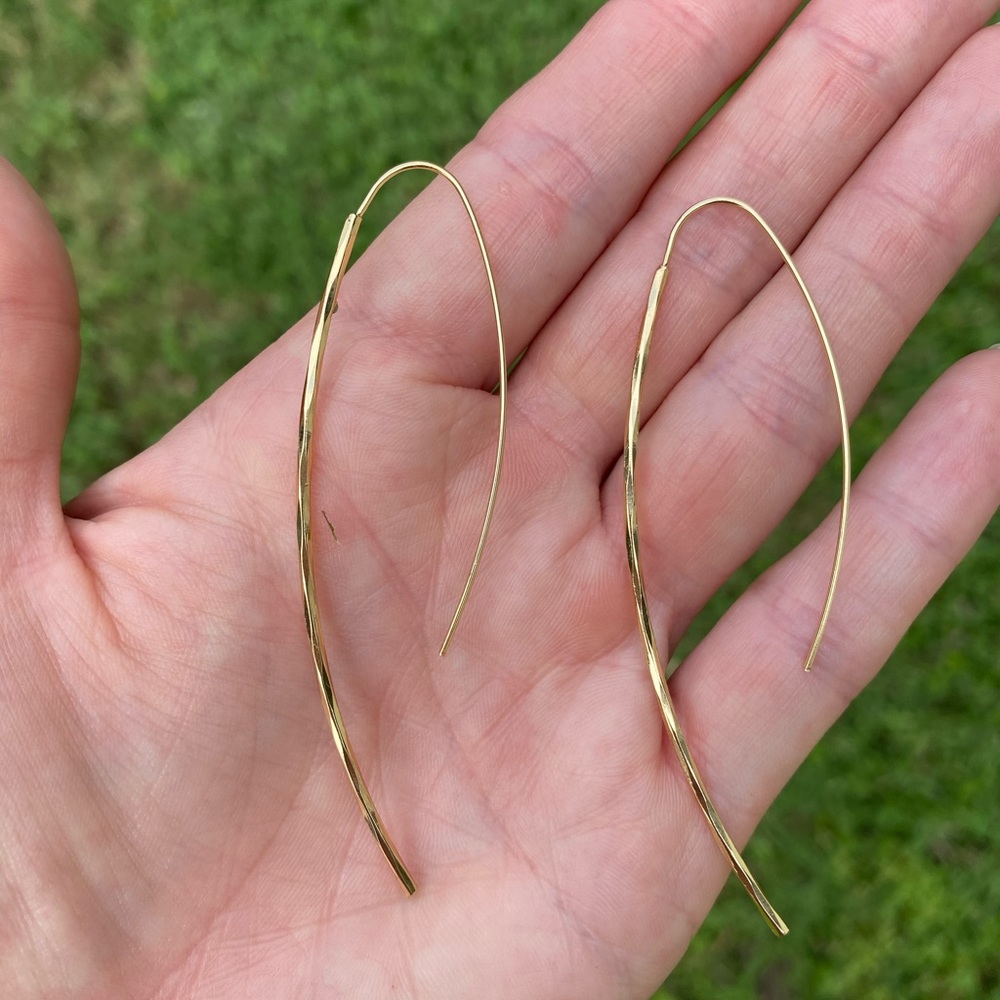 Beautiful Artisan Minimalist Marquis Earrings - Picture 1 of 4